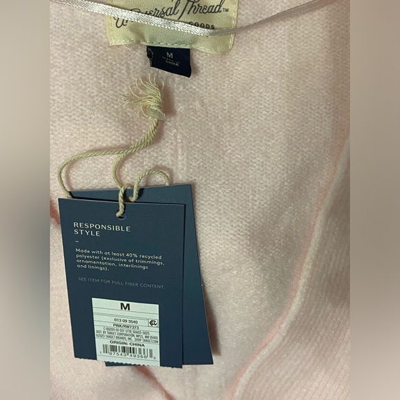 Women’s Long Sleeve Tunic Mini Sweater Dress - Universal Thread Pink Medium - Picture 5 of 5